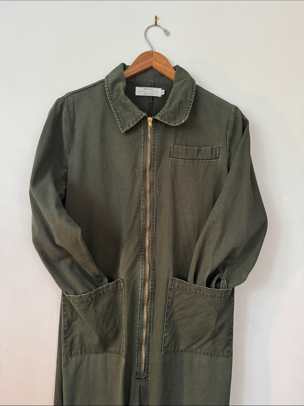 Zipped Olive Utility Jumpsuit